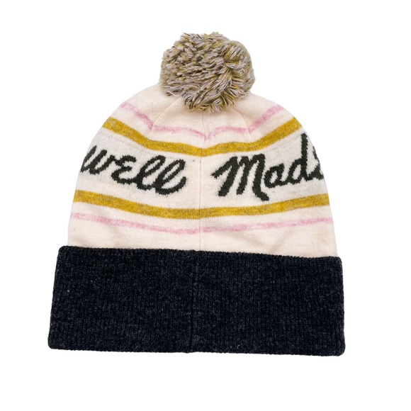 NEW Madewell Retro Pom-Pom Beanie Winter Hat in Cloud Lining NI562 One Size - Picture 3 of 7